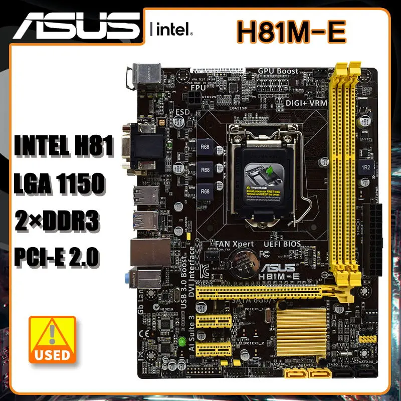 

LGA 1150 H81 Motherboard ASUS H81M-E Motherboard 1150 DDR3 Intel H81 PCI-E 2.0 SATA III USB3.0 Micro ATX For Core i3-4130 cpus