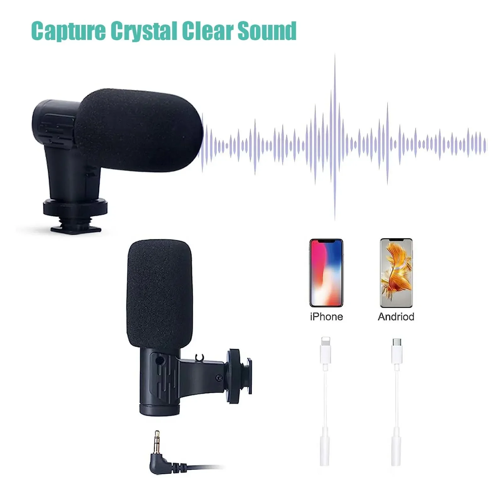Tripod Mini Microphone Starter Vlog kit for Live Stream Video YouTube Smartphone Vlogging Kit for iPhone Android
