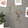 Alloy Decorative Hook 2pcs Retro Hook Set Golden Wall Coat Racks Flowers Bird Hanger Room Decoration Accessories Key Holder 3