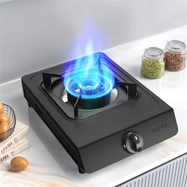 Household Gas Stove Single Wok Burner Kitchen Cooking Liquefied Gas Fierce Fire Stove Desktop Cooktop Natural Gas Cooker