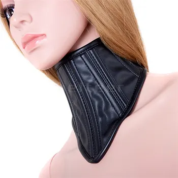 BDSM Cartilage Corset Restraint Unisex Collar Lockable PU Leather Half/Full Face Mask Bondage Slave Fetish Adult Game Sex Toys 5