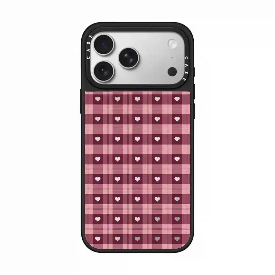 Sanrio Mirror Collection Plaid Heart Design Phone Case