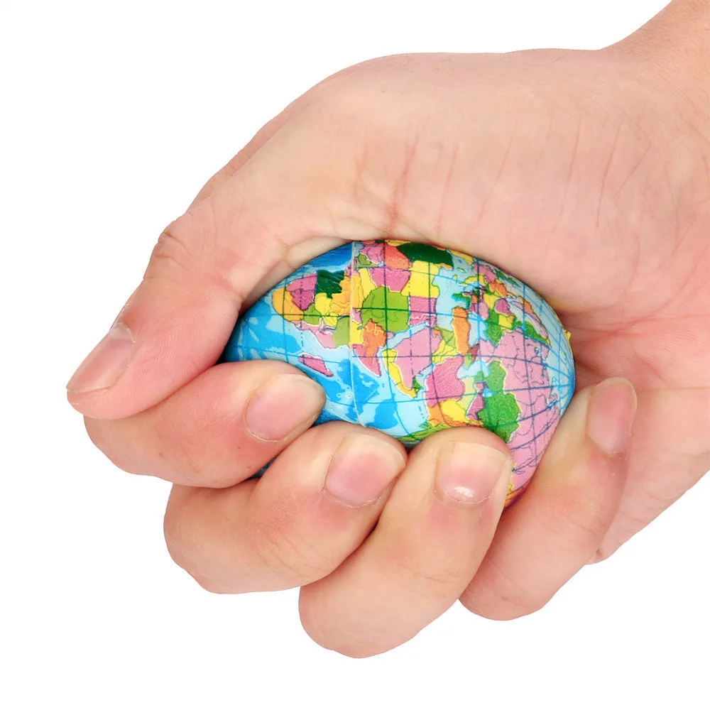 Mini Squeezable Globe Stress Balls Tension Reliver Balls For Children Stress Relief  Party Favo Soft PU Earth Pattern Party Toys 4