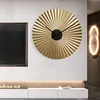 Creative Living Room Wall Clocks Bedroom Luxury Stereoscopic Fanshaped Metal Pointer Wall Clocks Modern Simple Home Decoration 1