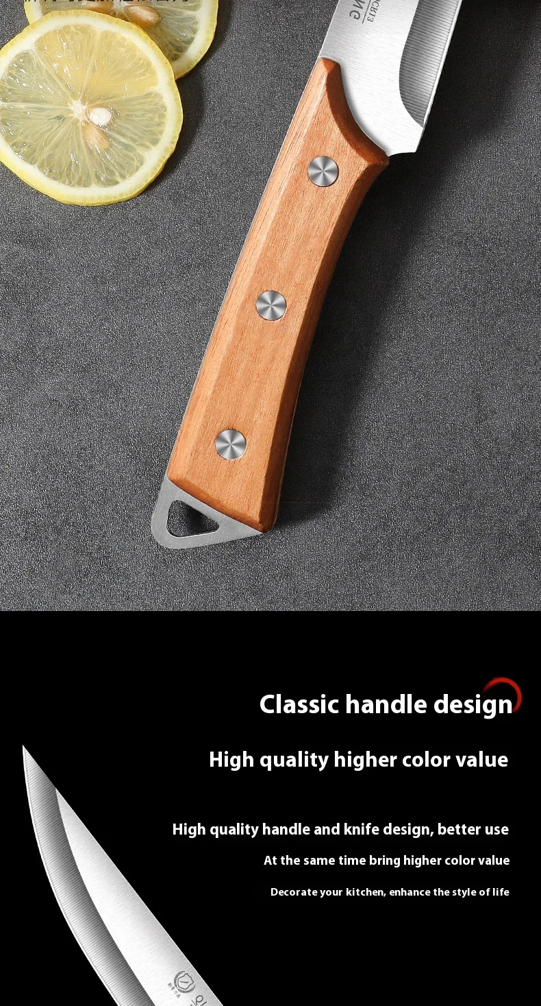 Professional Stainless Steel Fillet Knife - Forged Boning  Fish Slicing Knife with Wooden Handle