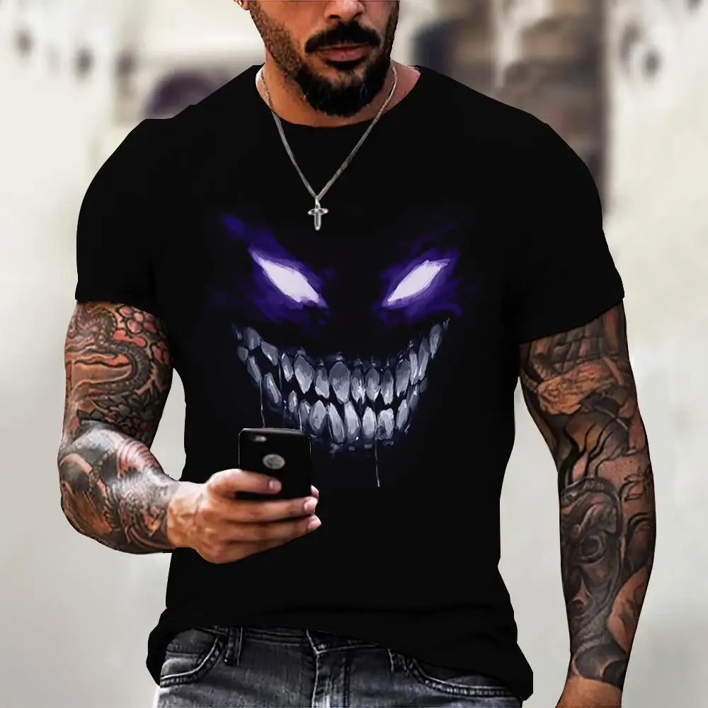 Devil Graphics T-Shirt Casual Men's Short Sleeved Tees Summer Mens ...