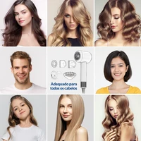 Sèche-cheveux ionique 5 en 1 avec diffuseur, appareils professionnels pour le soin des cheveux, sèche-cheveux sans pales pour femmes, salon de coiffure, sèche-cheveux super puissant 6