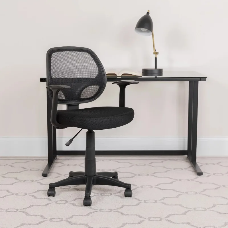 

Black Mesh Swivel Ergonomic Task Office Chair with T-Arms - Desk Chair