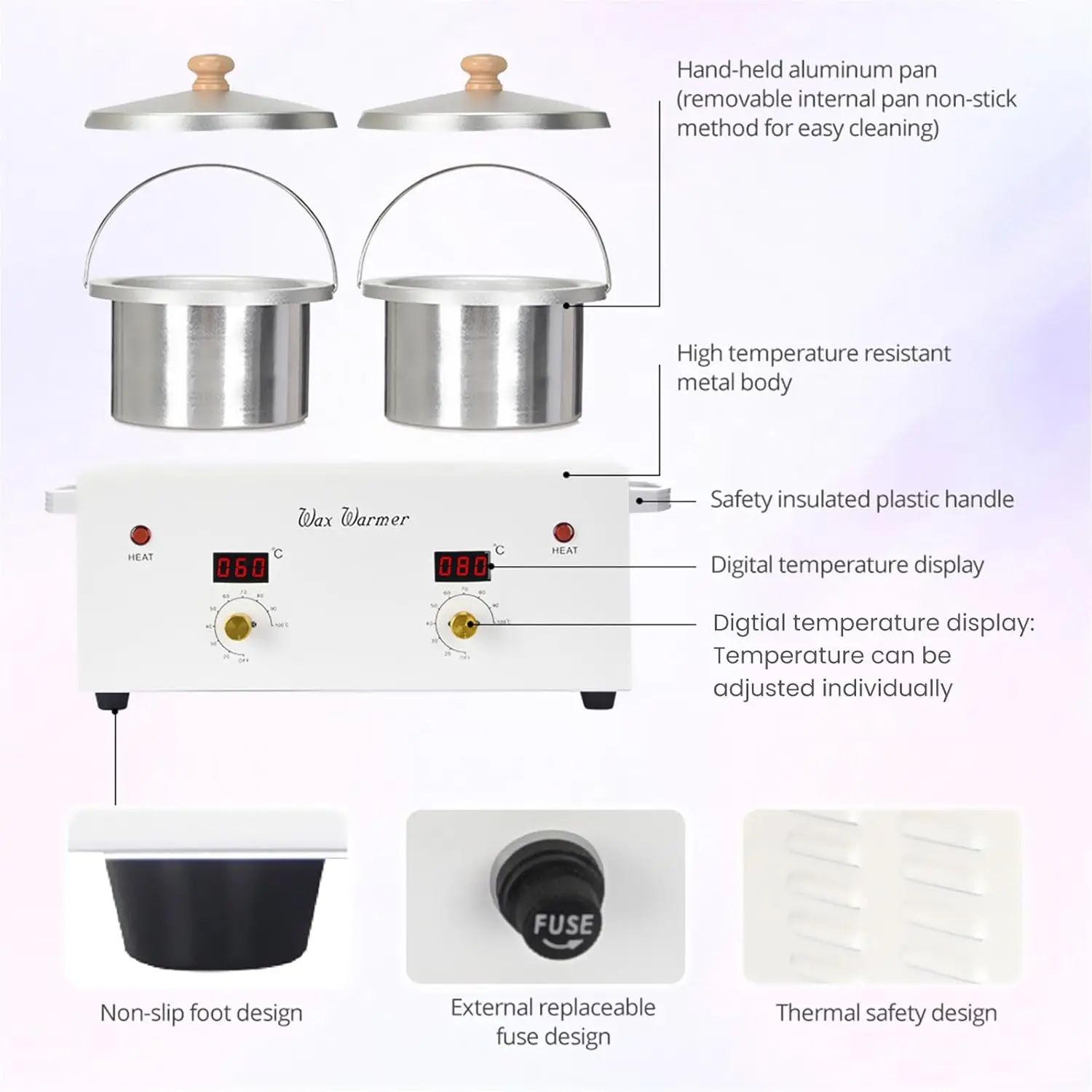 Hair Removal Professional, Waxing Machine for Women & Men, Digital Display Electric Wax Heater