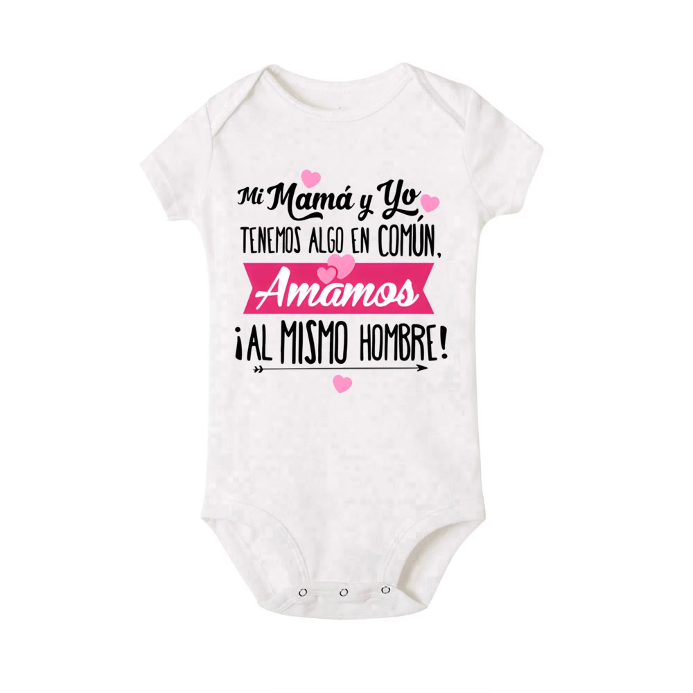 My Mother and I Have Something in Common We Love The Same Person Baby Romper Funny Newborn Bodysuit Infant Short Sleeve Jumpsuit