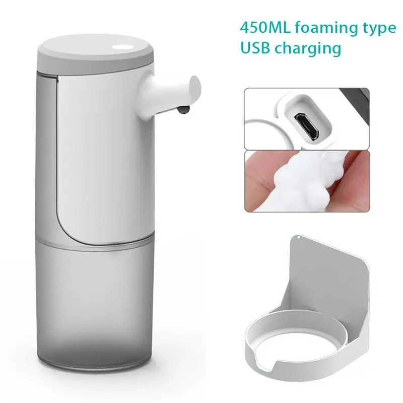 

Дозатор жидкого мыла HOT450ml, Бесконтактный автоматический насос для жидкости, автоматический диспенсер для мыла с умным датчиком и USB-зарядкой
