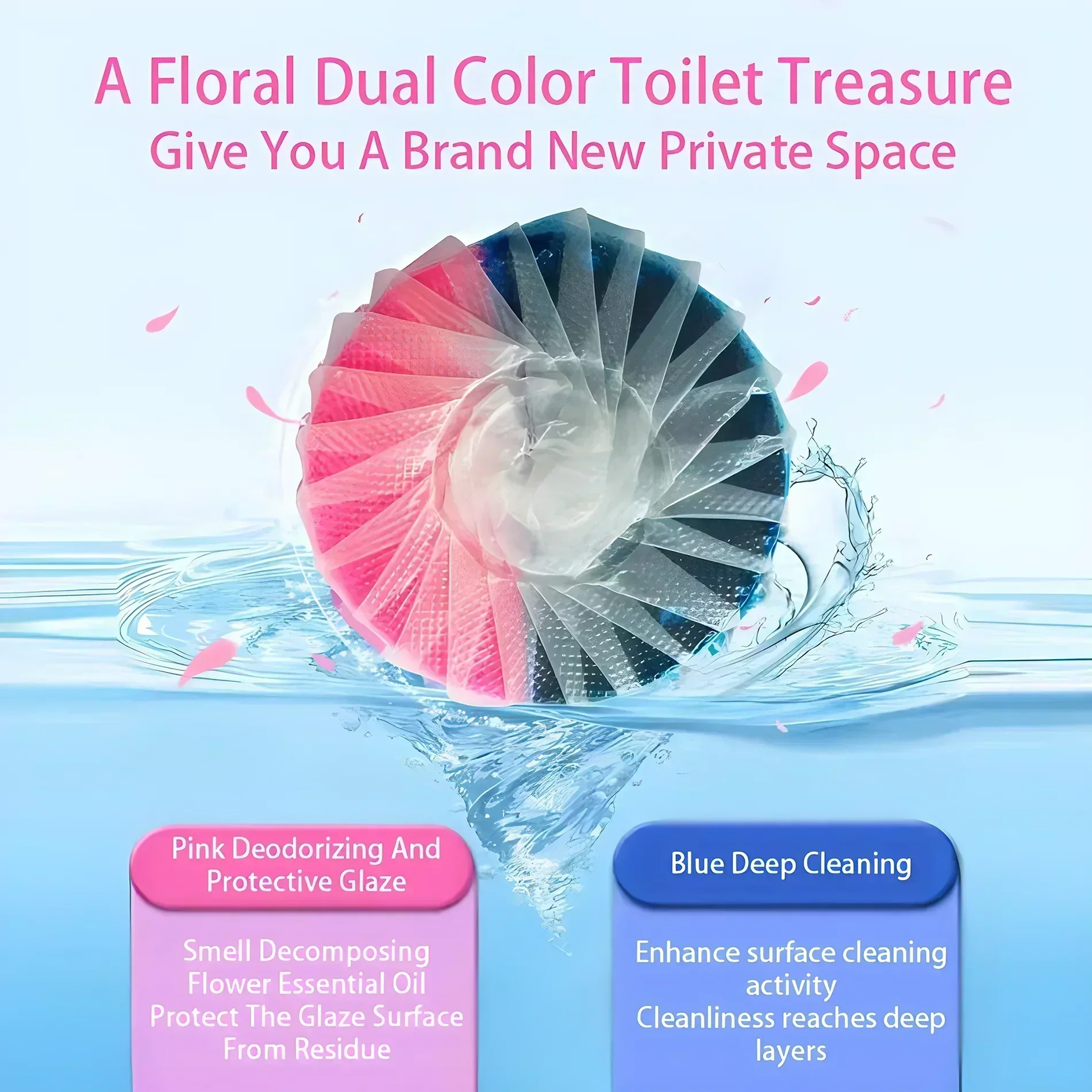 Toilet Cleaner Bowl Drain Tank Rose Fragrance Tablet Freshener Deodorization Stain Remover House Bathroom