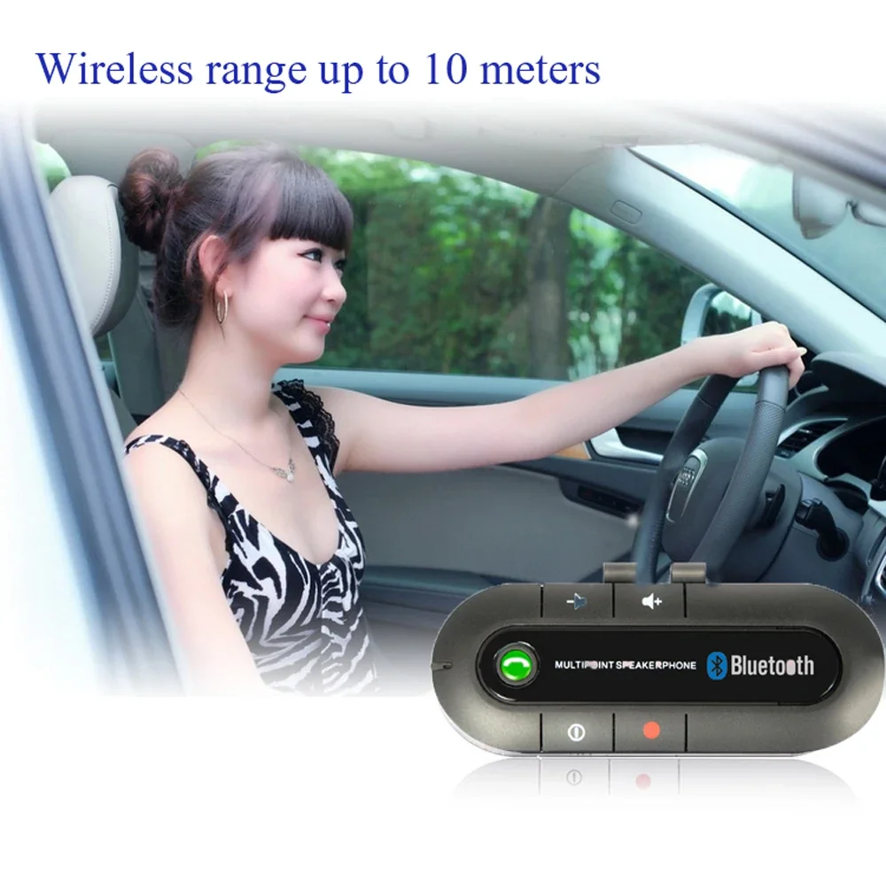 Premium Wireless Handsfree Car Bluetooth Kit with Sun Visor Speakerphone and MP3 Music Player