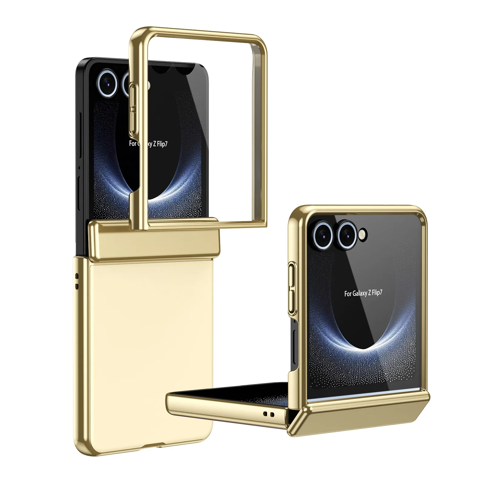 Frosted Plating Shockproof Matte Case with Hinged Glass Film Protector