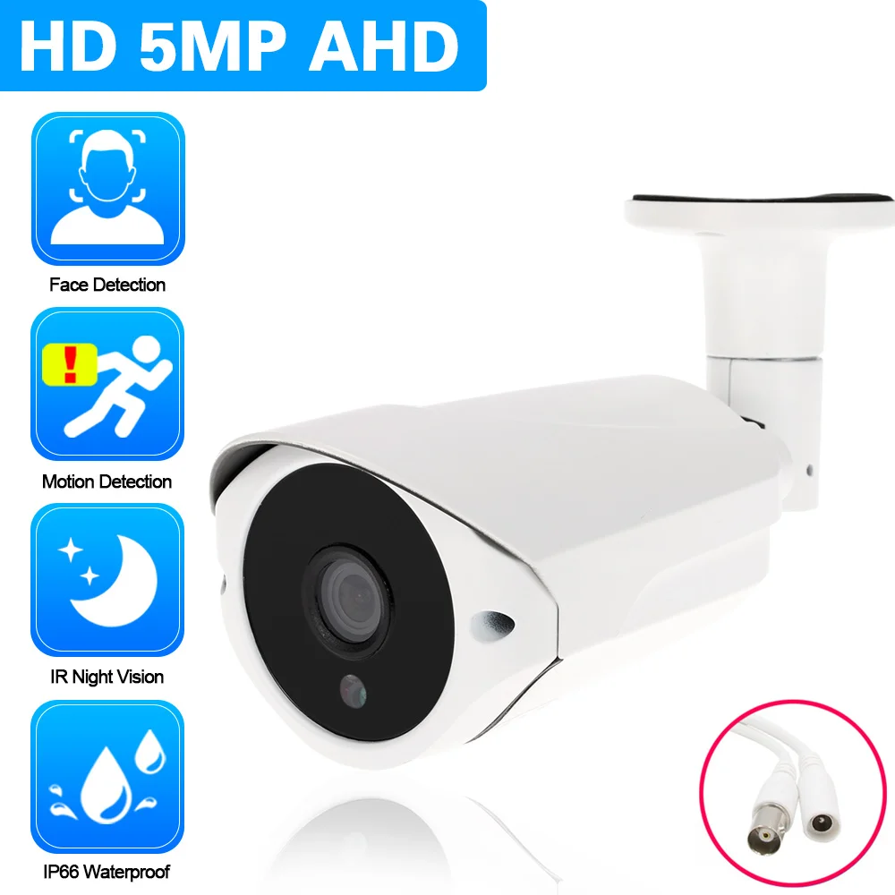 Wried CCTV Analog Camera 5MP Outdoor Face Recognition AHD Bullet Security Camera BNC Black XMEYE Video Surveillance Cam 1080P