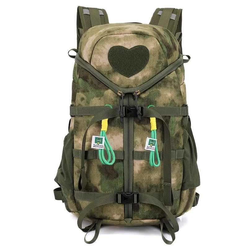 Tactical Camouflage Denim Backpack Polyester Lining for Adventure