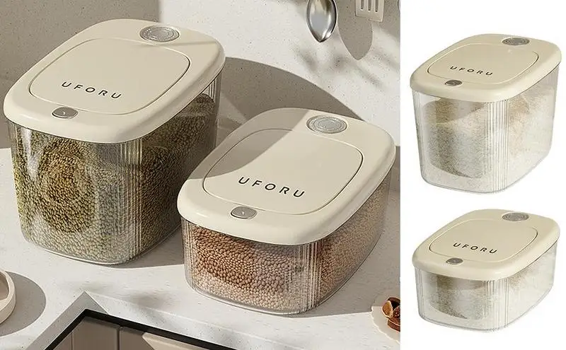 

Kitchen Rice Organizer Airtight Pet Food Container Large Capacity Sealed Grain Dispenser Multipurpose Kitchen Rice Grain Box