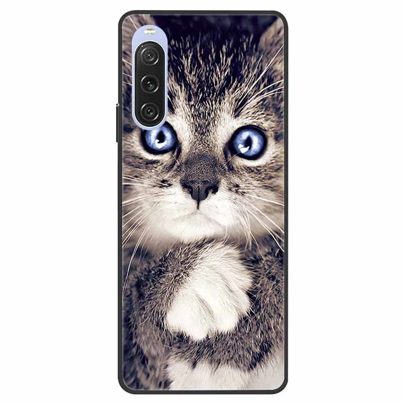 Shockproof Soft Silicone Back Cover - Cute Cat Design