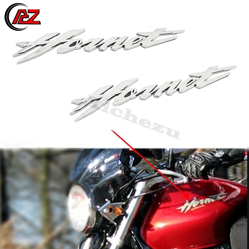 2PCS Chrome 3D Gas Fuel Tank Emblem Badge Decal Logo symbol mark for Honda Hornet 250 400 600 CB600F 599 900 CB900F 919 motorcycle ignition switch lock 2pcs keys for honda bros 400 600 650 not include fuel gas tank cap cover seat handle locks