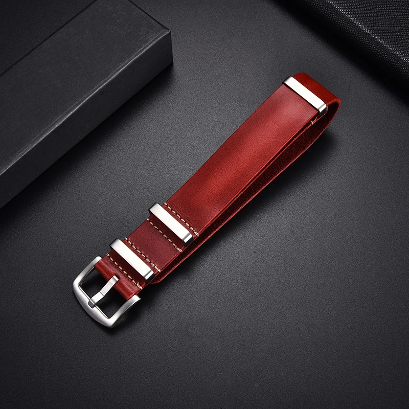Vintage Genuine Leather Watch Strap – Classic Cowhide Wristband Replacement
