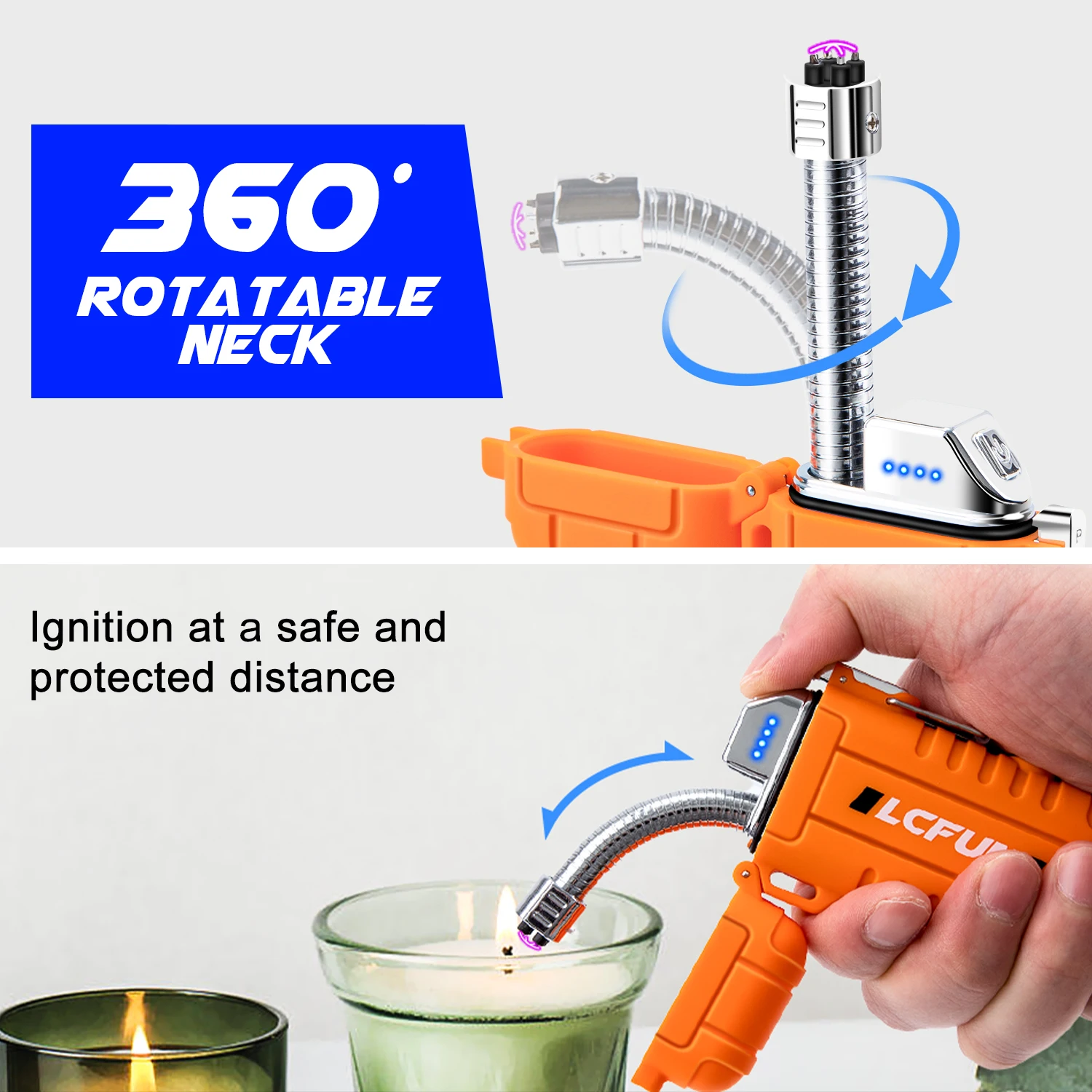 2 Pack Waterproof Windproof Torch Lighter Butane Refillable Electric Dual Arc USB Rechargeable Survival