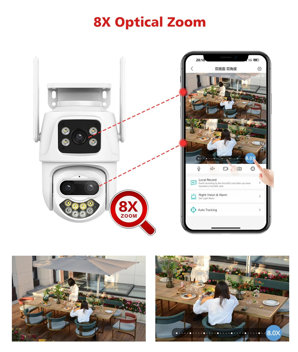 ߿ PTZ    ī޶,  ũ AI ޸ӳ̵ , ڵ , Onvif  ī޶, iCSee , 9MP, 6MP