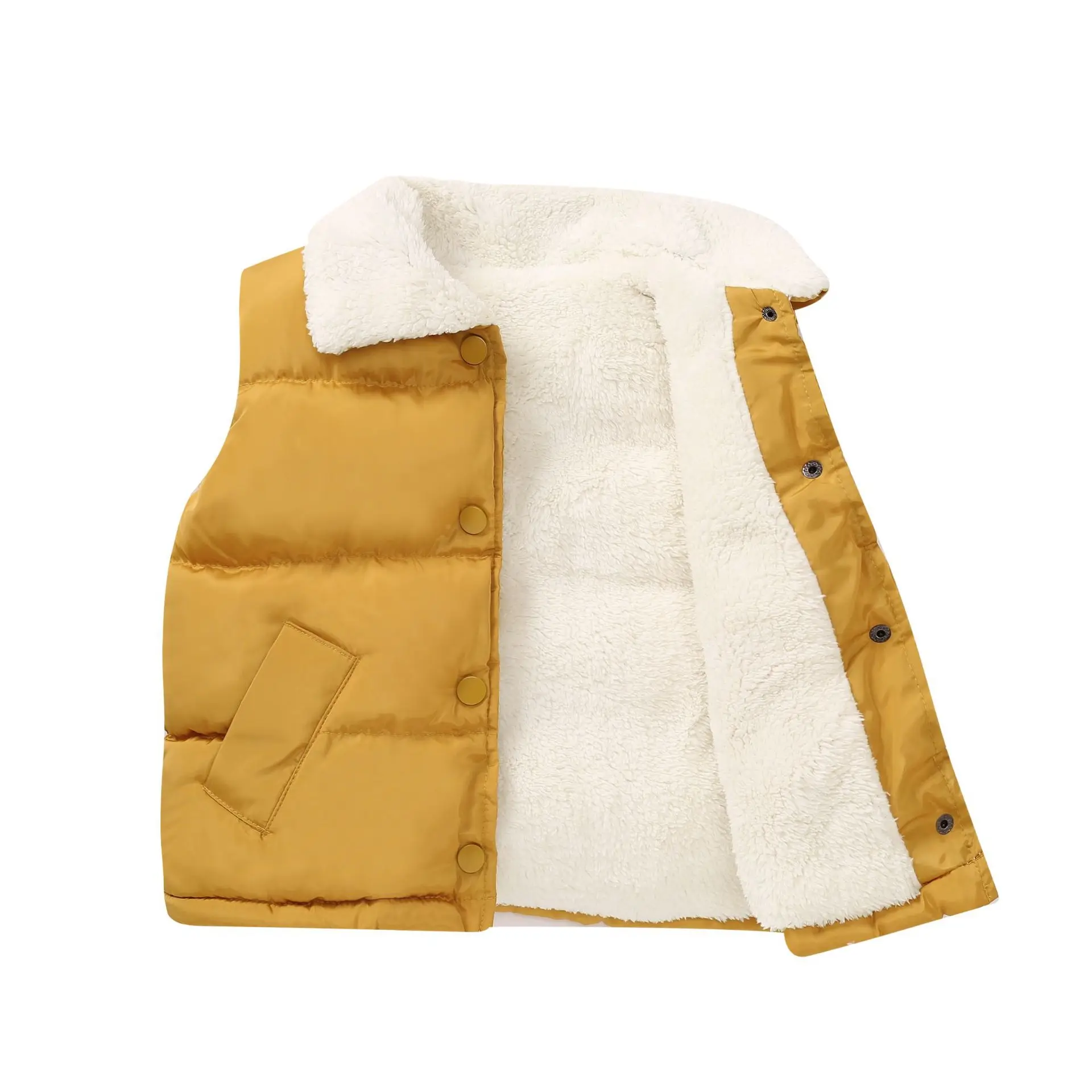 Children Vest Autumn Winter Baby Boys Girls Down Cotton Zipper Thicken Warm 1-8Y