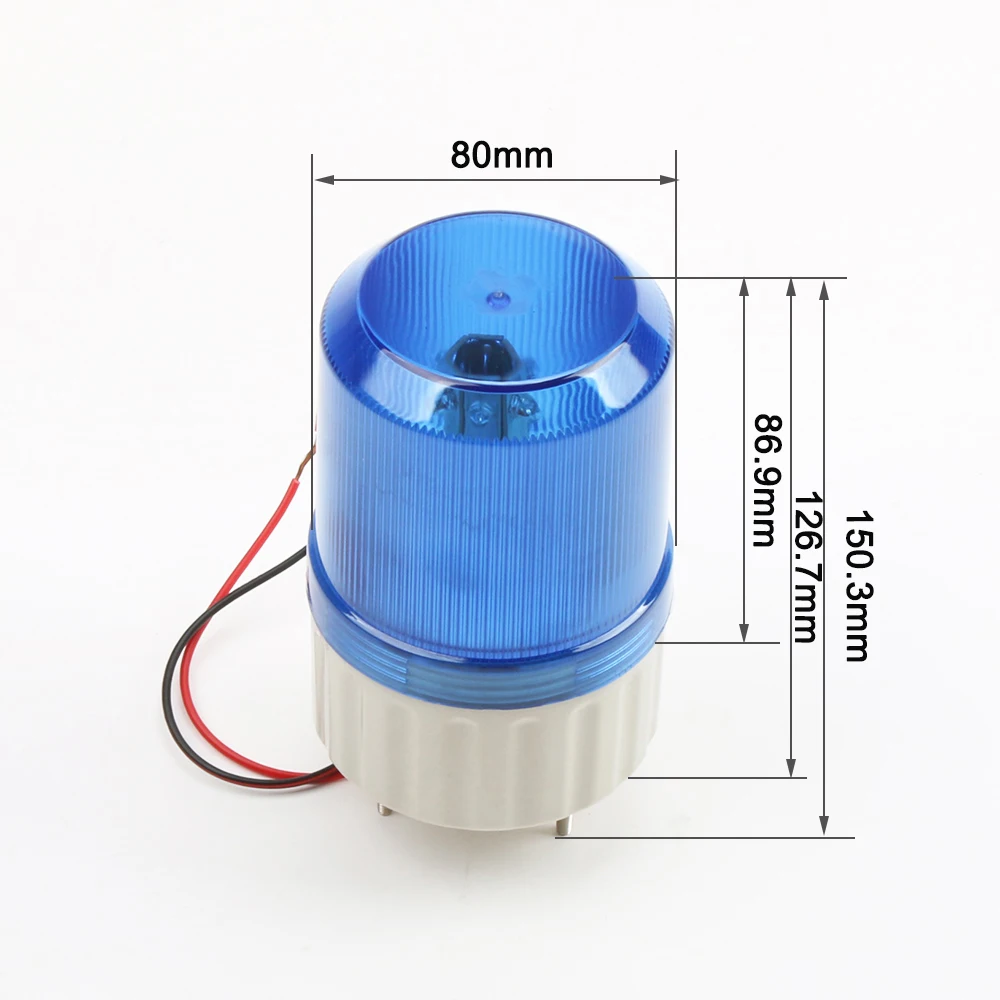 LED-1081 Buzzer/ No Buzzer DC12/24V AC110/220V LED Rotating Industrial Signal  Warning Light Red Yellow Blue Green