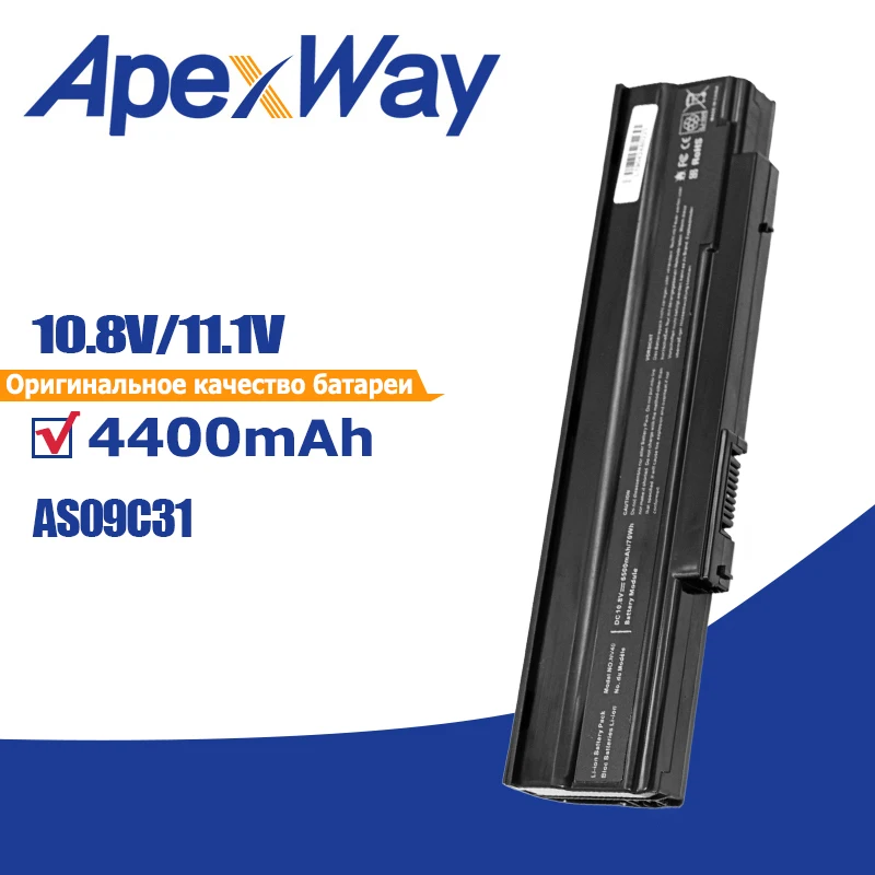 Apexway 6 Cells Laptop Battery for Acer Extensa 5235 5635 5635G 5635Z 5635ZG eMachines E528 E728 AS09C31 AS09C71