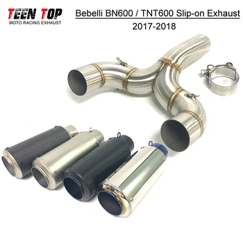 Motorcycle Exhaust System For Benelli BN600 TNT600 Slip-on Exhaust 2017-2018 51mm Modified Escape Moto TNT 600 Middle Link Pipe