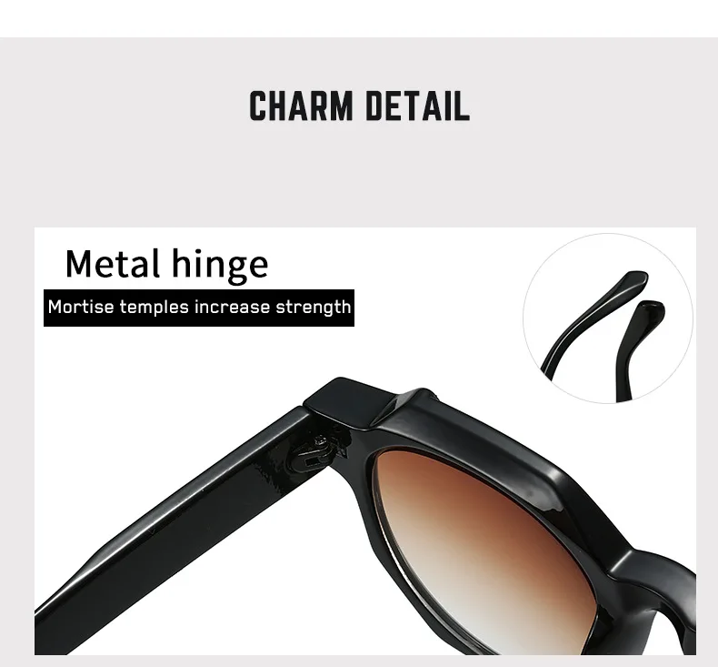 SO&EI Mode Polygon Quadratische Lesebrille Frauen Mode Tee Gradienten Männer Sonnenbrille – Detail 15
