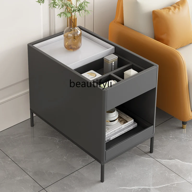 

LBX Side Table Small Storage Corner Table Side Cabinet Ultra Narrow Side Storage Cabinet Bedside Table