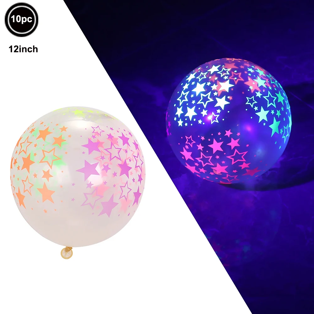 Neon Glowing Party Decor Set with UV Streamers and Fluorescent Accessories