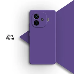 Vibrant Candy Color Soft Silicone Phone Case - Durable Liquid Silicone Back Cover for IQOO Z8 (Ultra Violet)