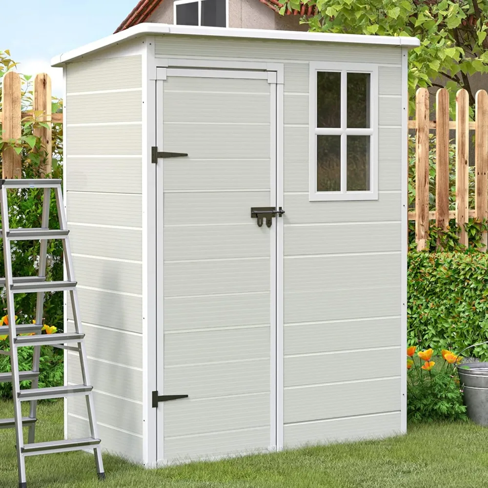 

Outdoor Storage Shed 5x3 FT, for Garbage Can, Tool, Plastic Outside Sheds & Outdoor Storage Storage Box with Lockable Door