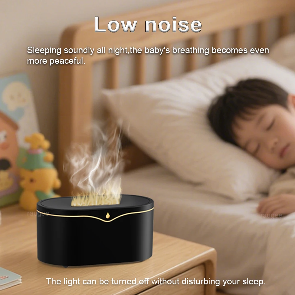 Compact Flame Aroma Diffuser and USB Cool Mist Humidifier