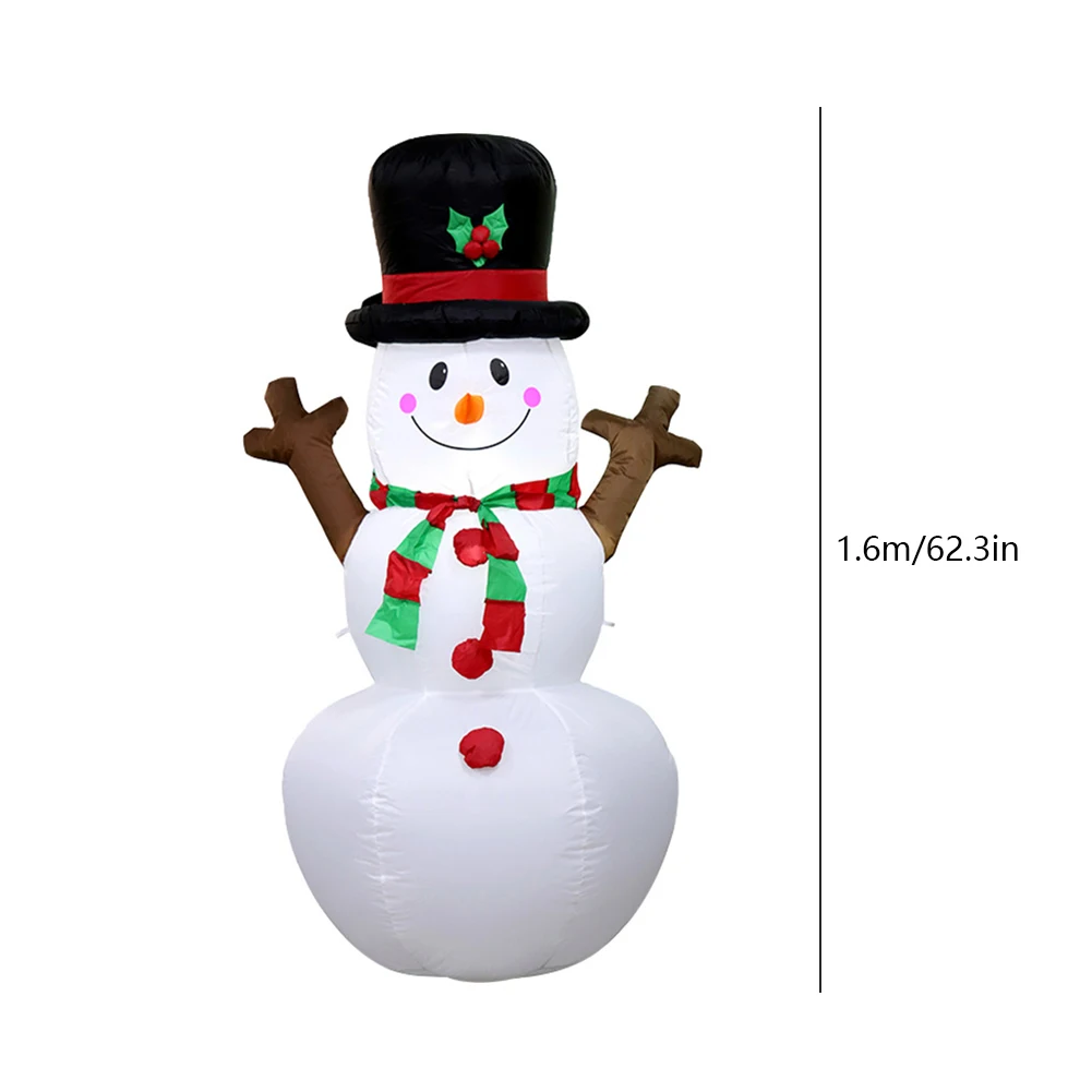 Inflatable Polyester Snowman Ornament with LED Light for Christmas Decor