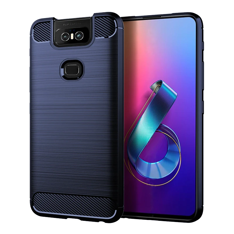 Shockproof Carbon Fiber Back Cover - Soft Phone Case