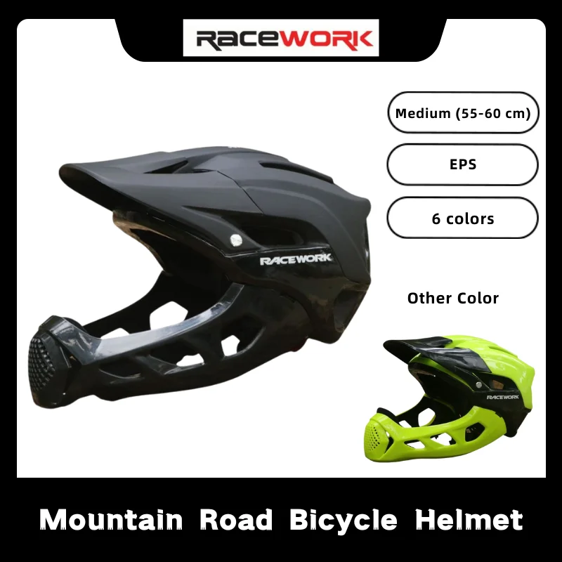 

RACEWORK Bicycle Helmet MTB Mountain Road Bike Suitable for Adults Men and Women 55-60 cm Breathable Cycling Safety Cap