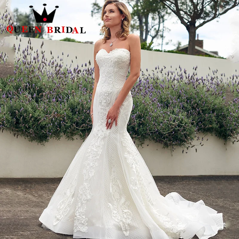 

Sexy Appliques Mermaid Wedding Dresses Sleeveless 2023 New Floor-Length Bridal Gowns Robe De Mariée Custom Size J18Q