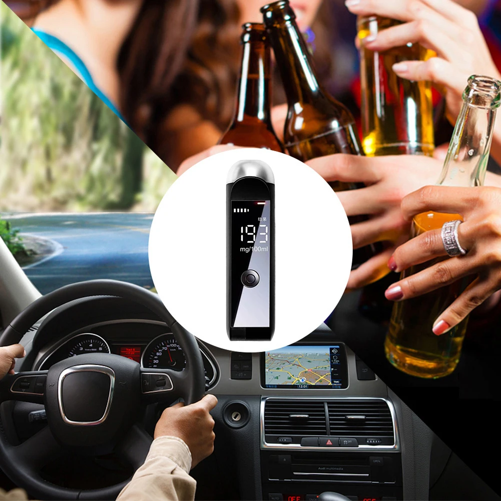 Alcoholometer Portable Alcohol Test Tools Professional Accuracy Breath Alcohol Tester Breathalyzer Detector 200mAh