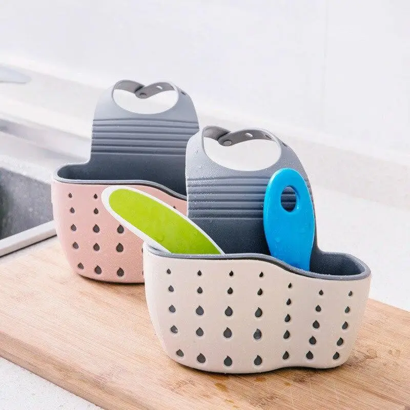 Kitchen Rubber Sink Bag Sink Draining Hanging Basket Adjustable Kitchen Accessories Soap Sponge Shelf Faucet Holder for Bathroom