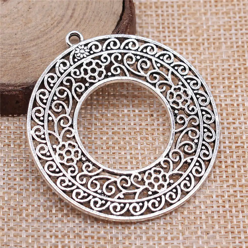 

Decoration Hollow Carved Circle Charms Jewelry 48x45mm 1pcs