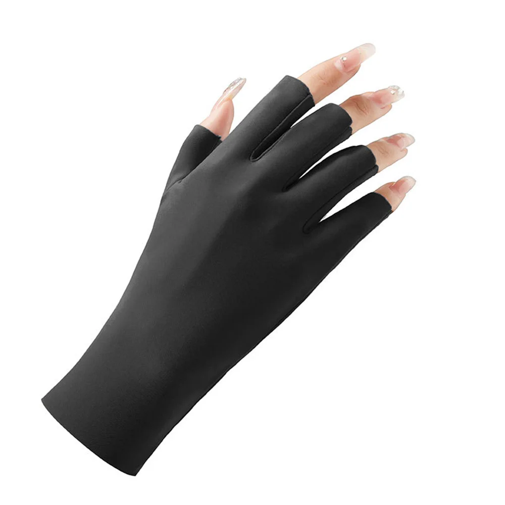 Fingerless Long Gloves Cool Summer Gloves for Gel Nail Lamp