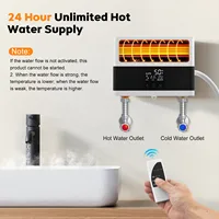 Mini chauffe-eau instantané, chauffe-eau électrique sans réservoir, petit avec affichage de la température LED 5