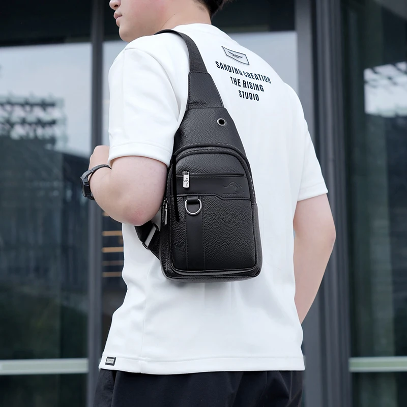 العلامة التجارية الفاخرة حقيبة ساعي الرجال الجلود...