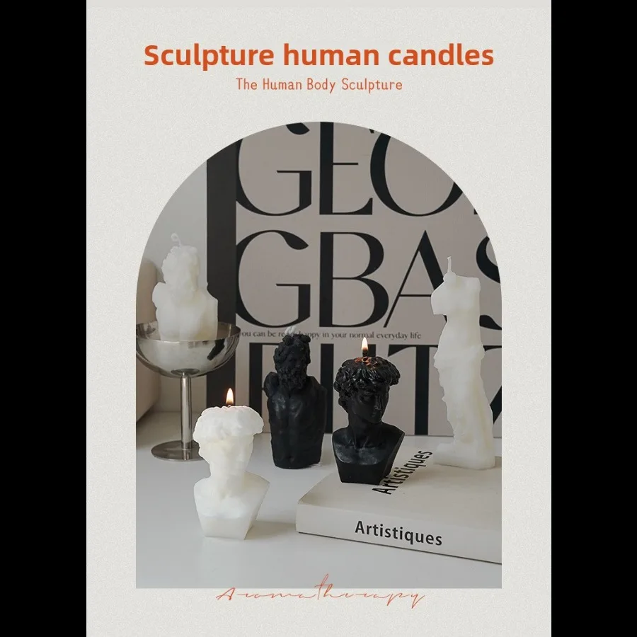 David Scented Soy Wax Aromatherapy Candle – Smokeless Fragrance for Nordic Home Decor and Artistic Gift