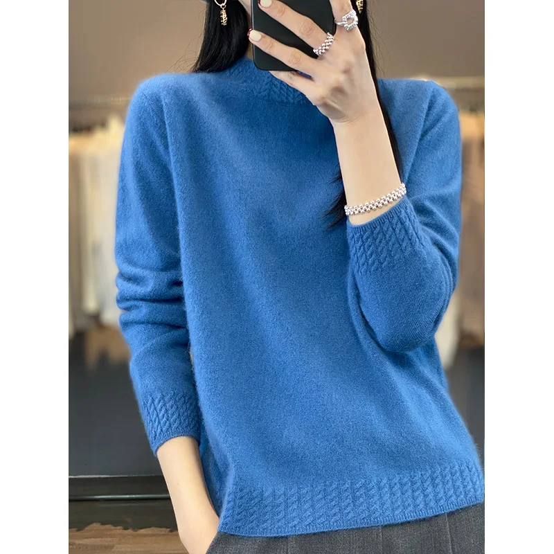 Woolicity Jersey De Punto Con Cuello Alto, Para Mujer, Extensible