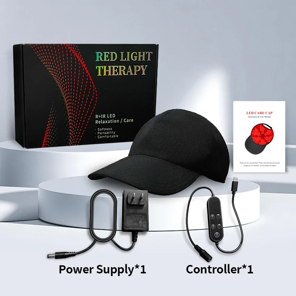 Red Light Therapy Hat with 180Lamp Beads Laser Hair Growth Cap Professional Cap for Greasy Scalp Hair Care Adjustable Rear Strap