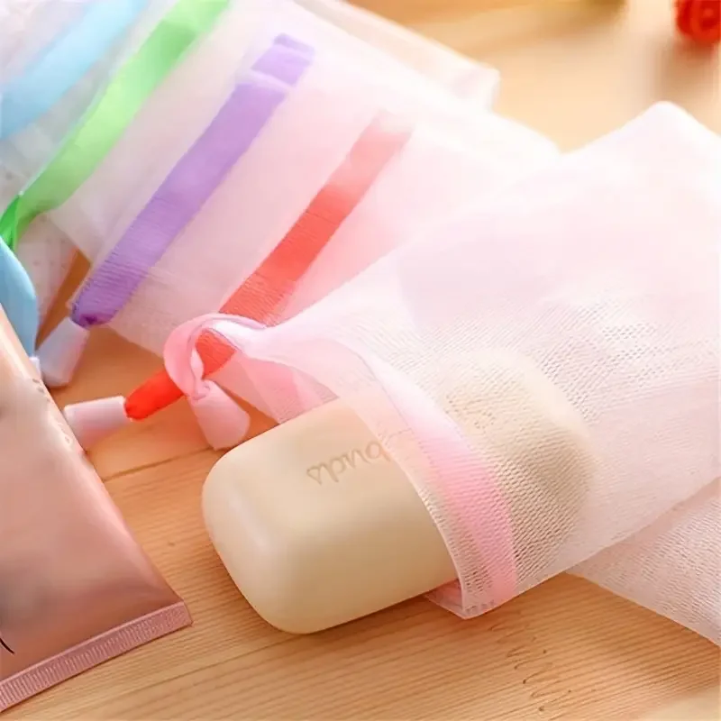 1-100PCS Facial Lathering Net Soap Saver Pouch for Shaving Cream Rich Foam Generator Face Wash Body Wash Bath Accessories 1